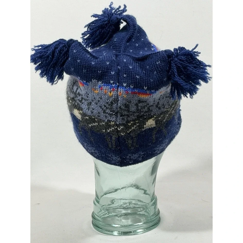 Maria Lammi Nordic Pom Beanie Hat Fair Isle Cottagecore Cozy Winter Knit